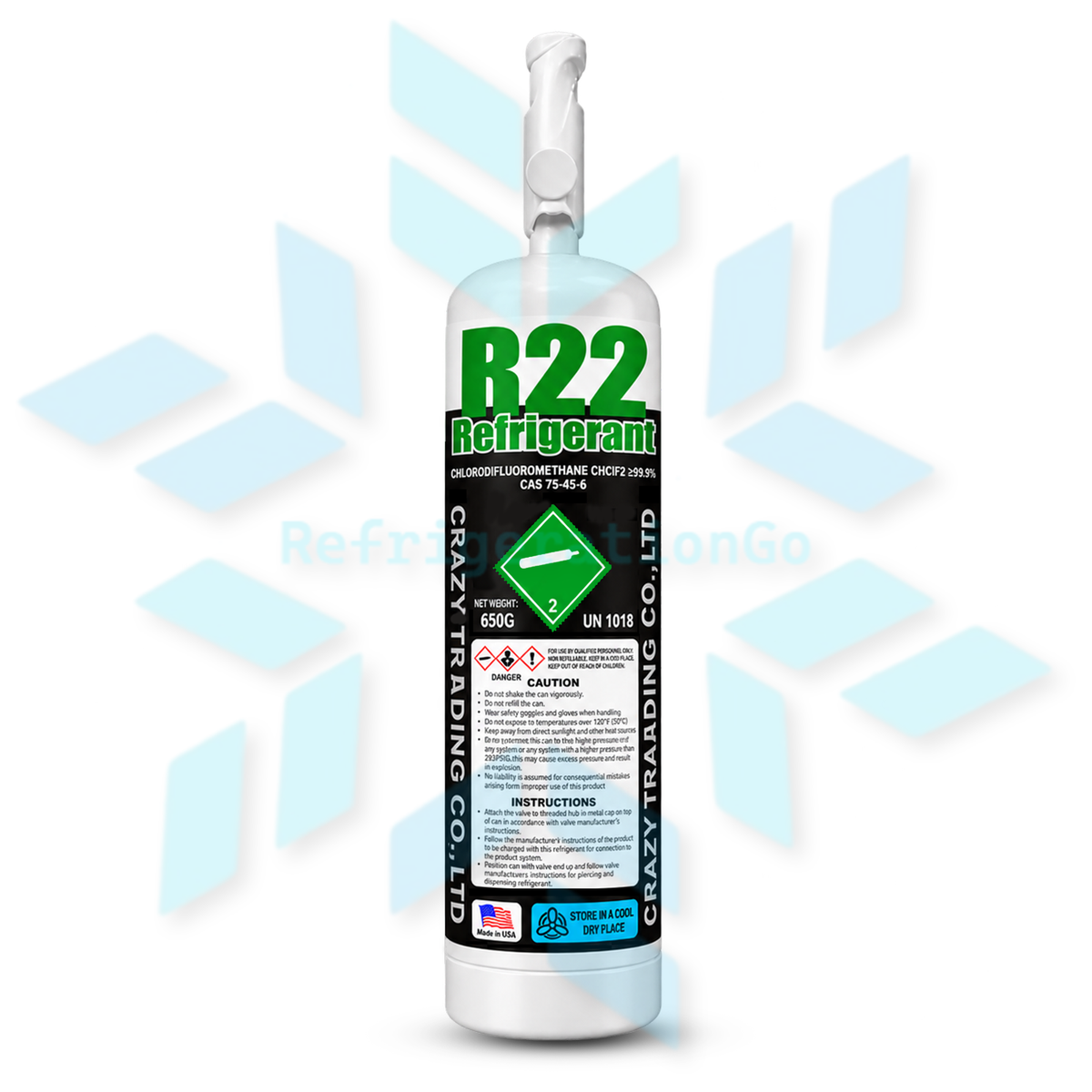 1.5LB R22 R-22 Freon Refrigerant Gas