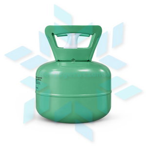 Side view of a R22 5 lb refrigerant cylinder