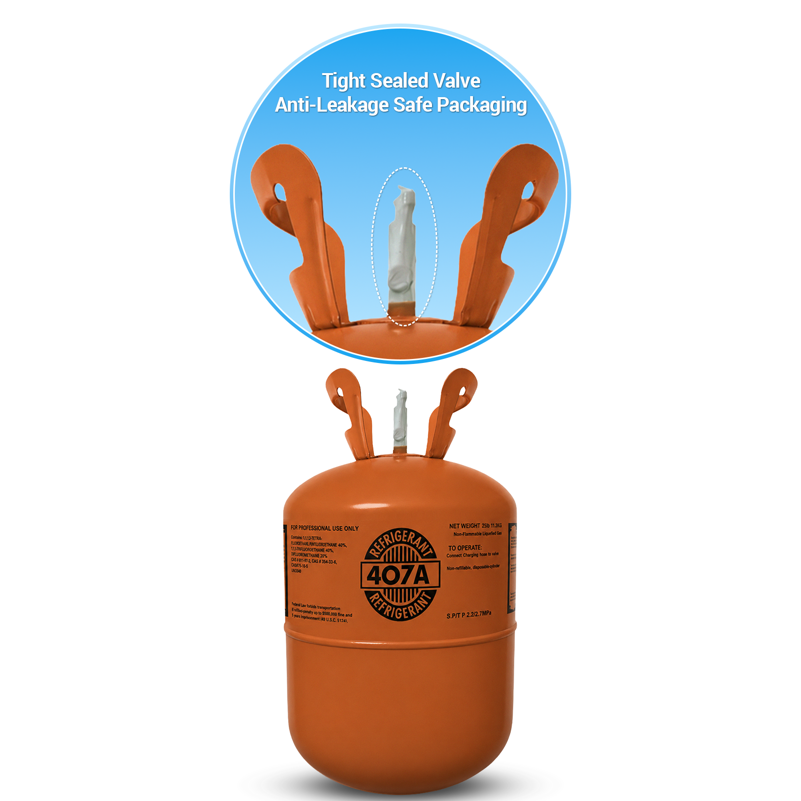 25LB R407A R-407A Freon Refrigerant Gas