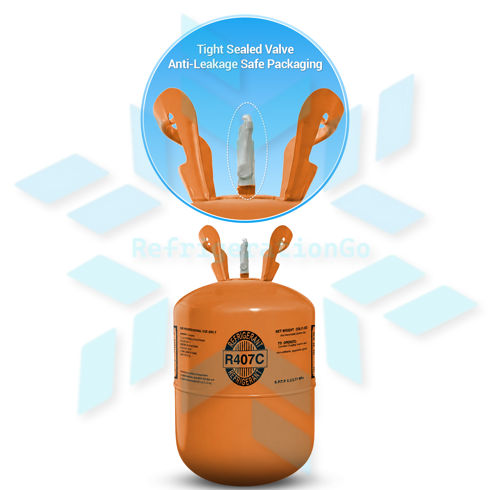 25LB R407C R-407C Freon Refrigerant Gas