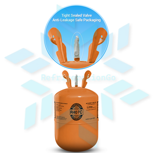 R407C refrigerant cylinder with sealed valve design for HVAC air conditioning and refrigeration systems