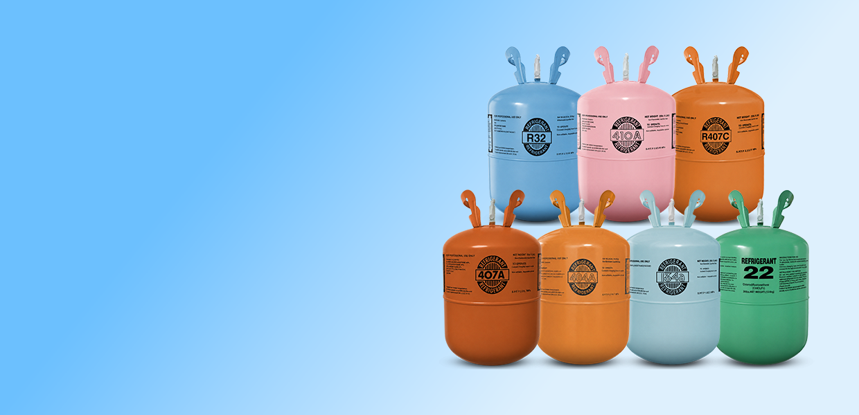 RefrigerationGo refrigerant supply including R22, R410A, R134A and R404A cylinders