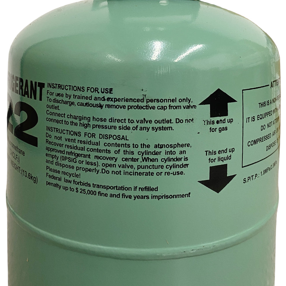30LB R22 R-22 Freon Refrigerant Gas – RefrigerationGo