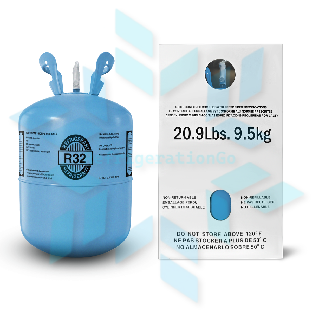 Refigant Box 20.9LB R32 Freon Refrigerant Gas – RefrigerationGo