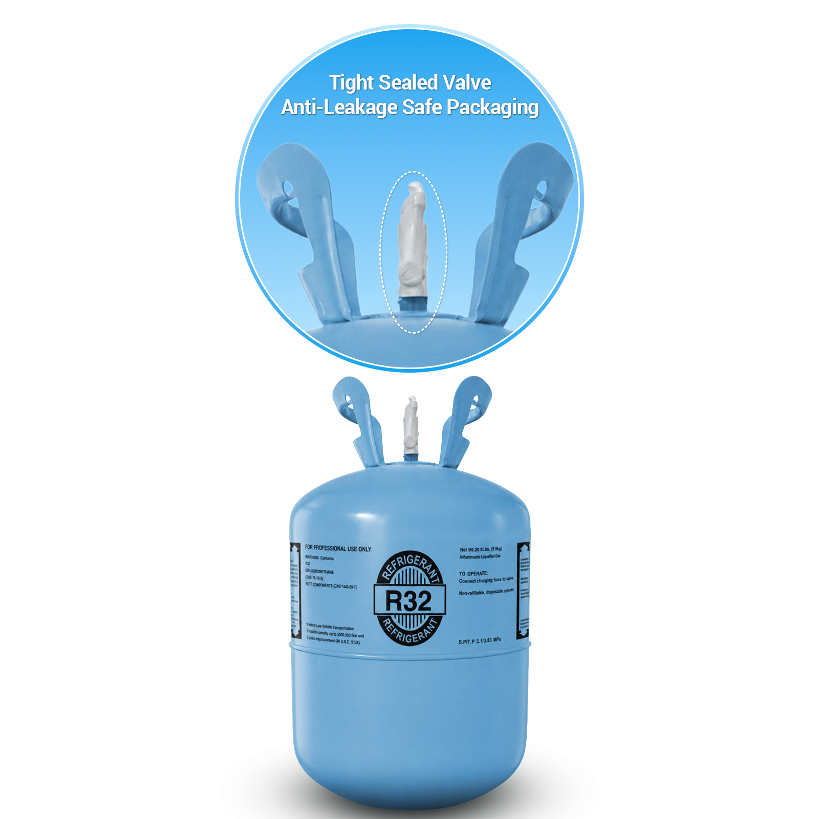 20.9LB R32 R-32 Freon Refrigerant Gas