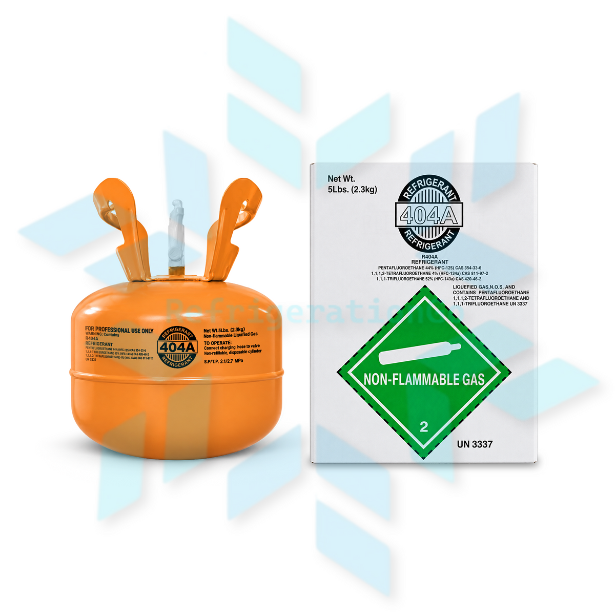R404A 5 lb refrigerant cylinder with packaging box