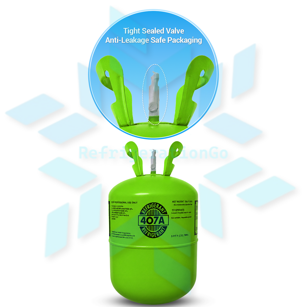 25LB R407A R-407A Freon Refrigerant Gas