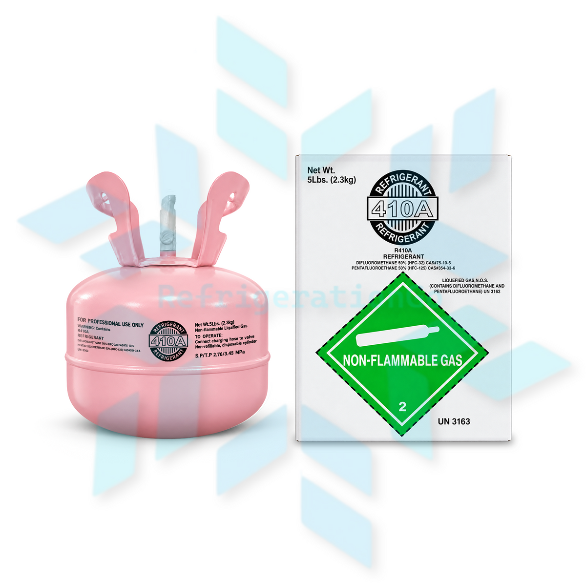 R410A 5 lb refrigerant cylinder with packaging box