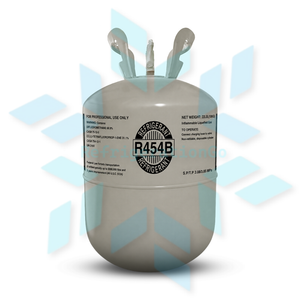 R454B refrigerant cylinder with valve and packaging details for HVAC systems
