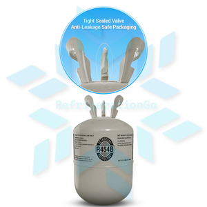 R454B refrigerant cylinder with sealed valve design for HVAC air conditioning and refrigeration systems